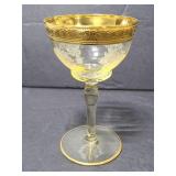 Ornate gold trim petite sherry glass
