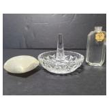 Ring holder, perfume bottle and heart stone