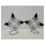 Two decor metal candle voltive holders