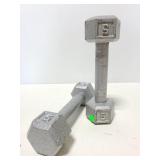 Two solid 5lb dumbbells
