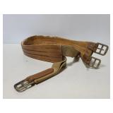 Old worn double latch belt