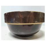 Old primitive brown clay stone bowl
