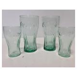 Green tint glass Coca-Cola cups