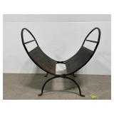 Vintage wrought iron log holder