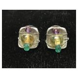 Handmade wire wrapped bead earrings