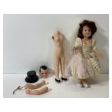 Vintage celluloid bride & groom dolls