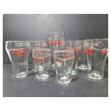 Coca-Cola glasses, assorted sizes