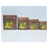 Farmhouse wooden nesting kitchen canister set