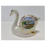 Small opalescent swan Germany souvenir planter