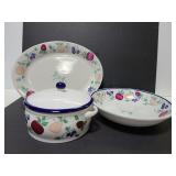 Princess House platter, bowl and lidded dish