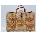Vintage handwoven Mexico souvenir tote bag