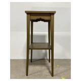 Vintage gold painted wood telephone side table