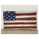 Hand painted reclaimed wood American flag