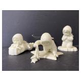 Lot of 3 department56 snow babies figures