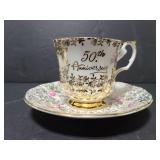 Elizabethan bone china 50th anniversary cup/saucer