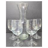 Ship etched beverage set