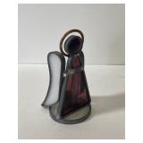 Small stained glass angel candle holder