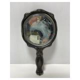 Antique silver repousse mirror