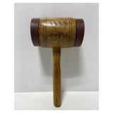 Antique wooden metal rimmed mallet
