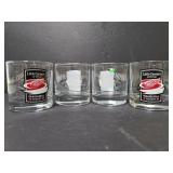 Set of 4 Jack Daniels/RedWings rocks glasses