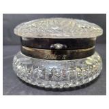 Cutglass silver etched Helena trinket box