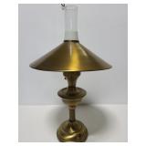 Hurricane lamp with metal shade
