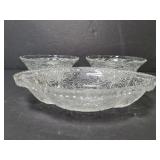 Textured glass bowl trio
