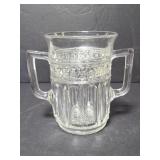 Doubled handle glass mug or vase