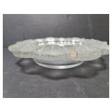 Heavy frosted leaf edge bowl