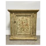 Vintage shabby chic hand painted wood cabinet