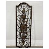 Scrolling bronzed metal wall art hanging