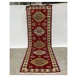 Vintage traditional style red runner rug