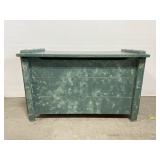 Teal painted wood storage chest