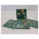 Cocktail drink themed glass coasters