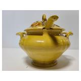 Ceramic soup tureen with ladle