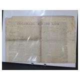 Newspaper Colorado Mining Life August 16, 1862