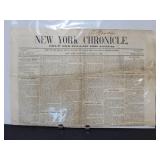 Newspaper The New York Chronicle January 15, 1853