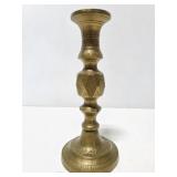 Etched brass candlestick