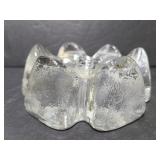 Glass flower candlestick holder