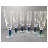 Set of 6 ombre stem flutes