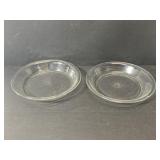 Lot of 2 Pyrex & Fire King glass pie plates