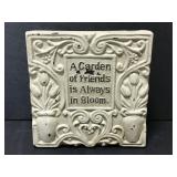 Distressed ceramic Garden Friends plaque