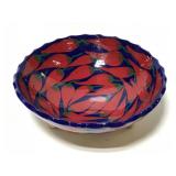 Southwest chili glazed footed clay bowl