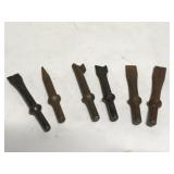 Set of six 5 inch hammer drill bits