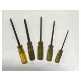 Set of 5 Bondhus ball end drivers
