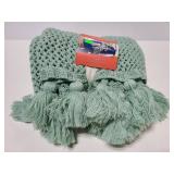 New Opal house tasel trim throw, new