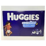 New box of Huggies Overnights size 4