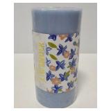 New Blue lavendar pillar candle