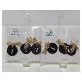 Metal number tags 1, 2, & 3, new