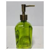 Green glass soap pump